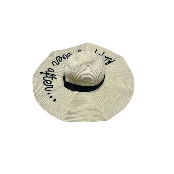 Happily Ever‎ After Natural Straw Adjustable Hat Oversized Cap Wedding Gardening - Picture 3 of 6